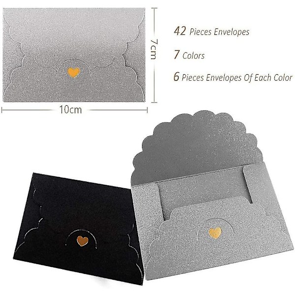 42 st presentkort kuvert färgade pärlemorpapper mini kuvert