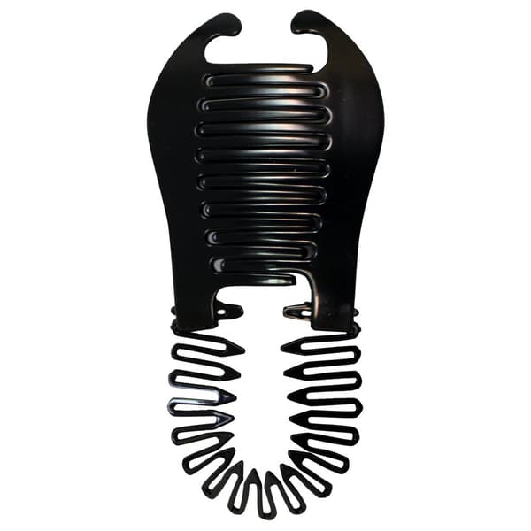 Fleksibel Interlocking Bananklips Interlocking Tosidet Hårkam Holdbar plastkonstruktion - Sort