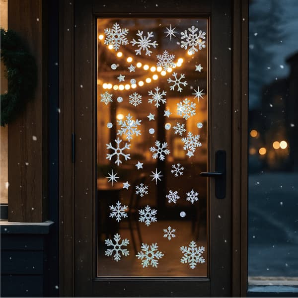 12 Snowflake Stickers Craft, Christmas Decorations, DIY