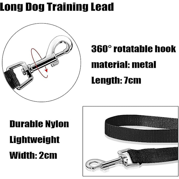 Sysy Mainiusi 30m lang hundeline med polstret håndtag, lang hundeline 30m lang hundetræningsline Trac