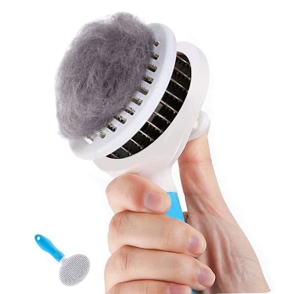 Cat Brush Self Cleaning Plucking Brushes For Hair Loss And Grooming Removes Loose Undercoat