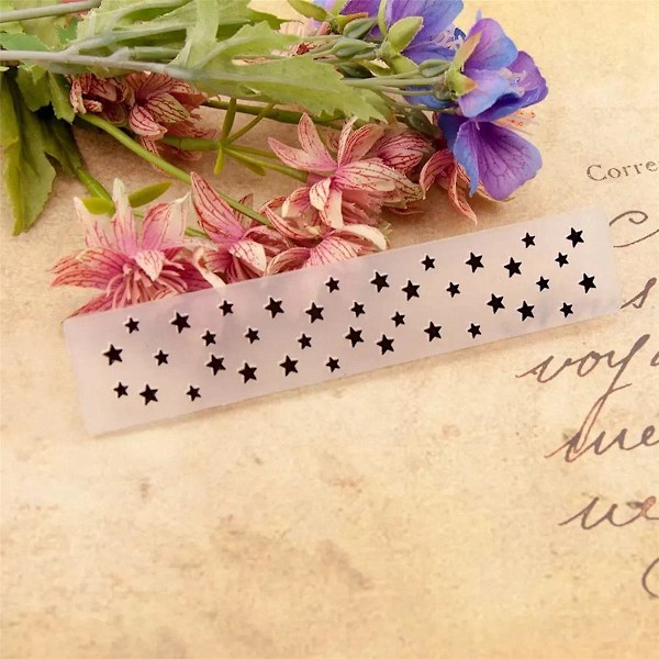 10 stk. 15x3cm Blomsterblad Stjerne Plast Embossing Folder Diy Craft Skabelon Stencils Scrapbog Papir