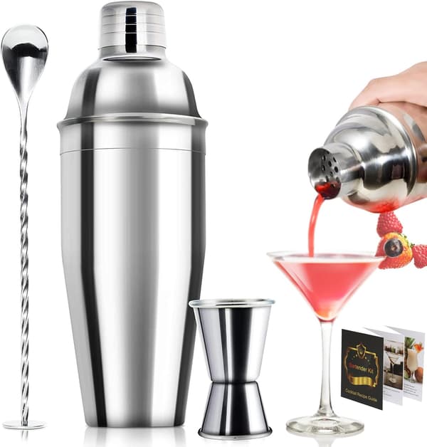 24oz Professionellt Cocktail Shaker Set - Bartender Kit med Jigger & Sked