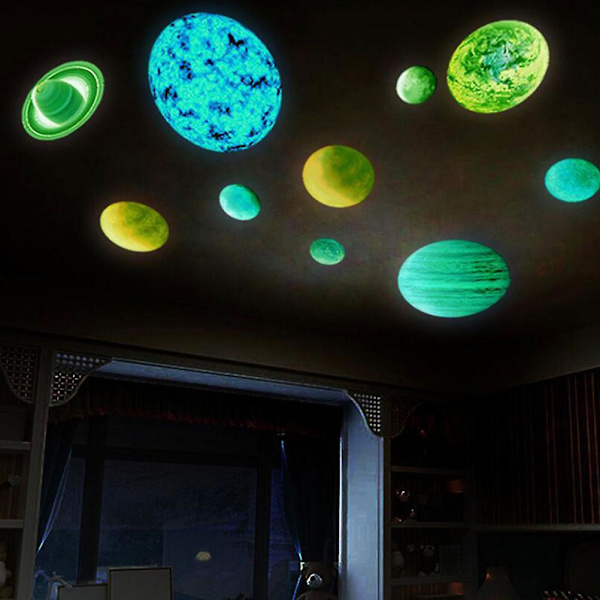 Kuu sisustus hehkuvat kattotarrat Maa tarrat Aurinko tarrat Jupiter tarrat Venus tarrat Aurinkokunta tarrat