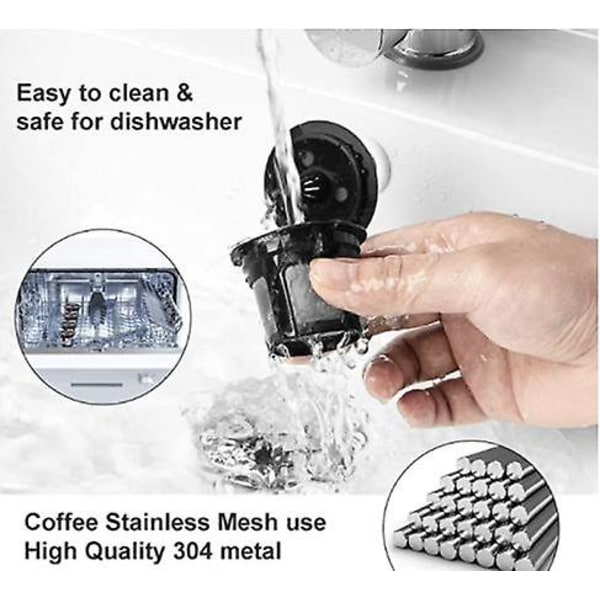 Genanvendelige K-kopper, genanvendelige K-kop kaffefilter genopfyldelige enkelt K-kop til Keurig 2.0 1.0 Bpa-fri