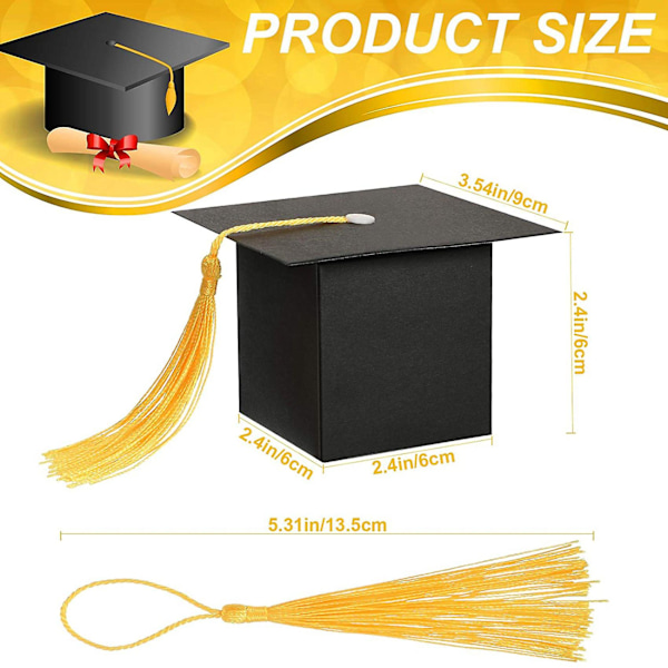 Examensdekorationer 100 st Examensgodisbox Diy Grad Cap Box För Examensgåva Examen
