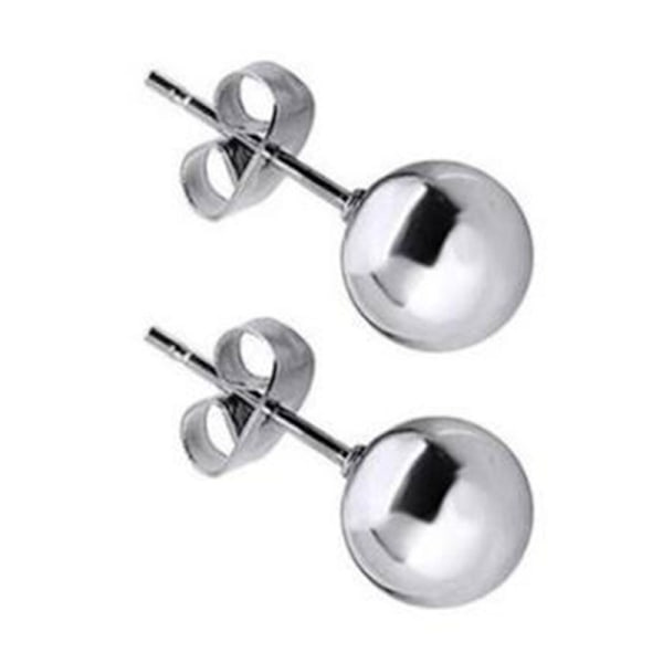 3 par med forskjellige farger Ball Stud Ørepynt, Hypoallergen for kvinner for sensitive ører, 5 mm som kan brukes