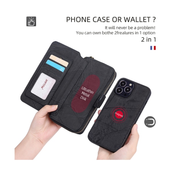 Telefon Case Multifunktionellt Case 11pro Protector suit för iPhone 6/7/8/11/12/13/14 black