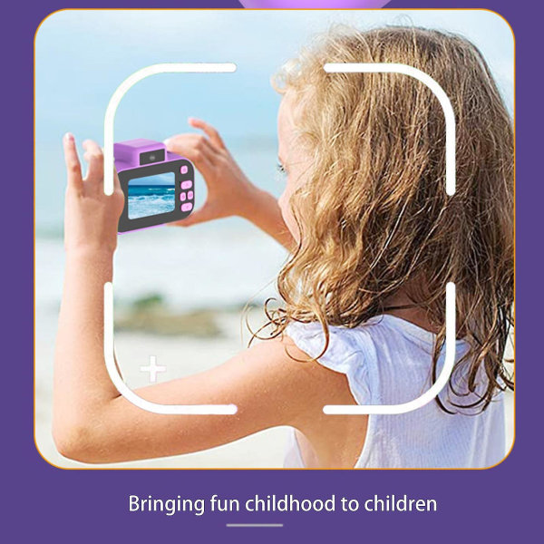 Digitalkamera 4800 W främre och bakre 1080P HD digitalkamera för barn, video och spel, med ficklampa Purple