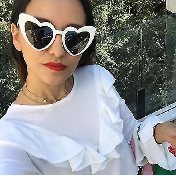 Dame Hjerteformede Solbriller - Trendy, Retro Briller