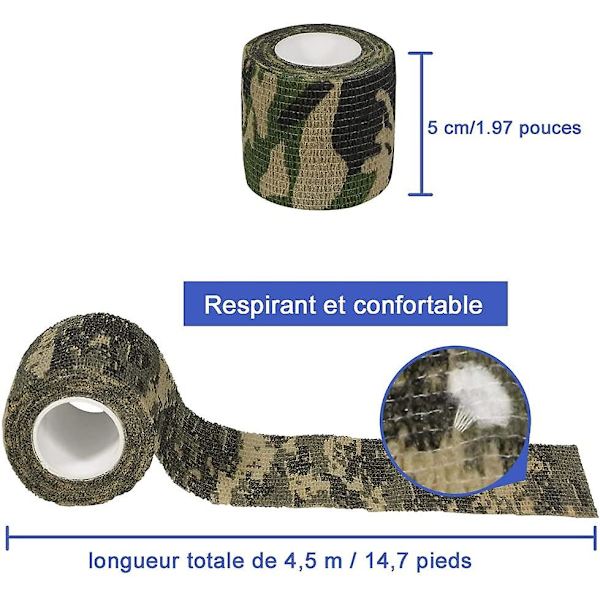 8 rullar kohesiv tejp kamouflage självhäftande bandage kohesiv camo själv
