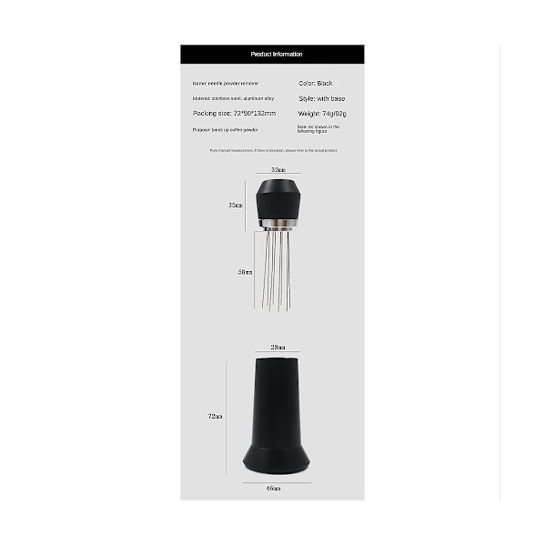 Espresso Kaffe Tamper Nål Håndholdt Kaffe Klud Pulver Nål Omrører Wdt Værktøj Kaffe Omrører C