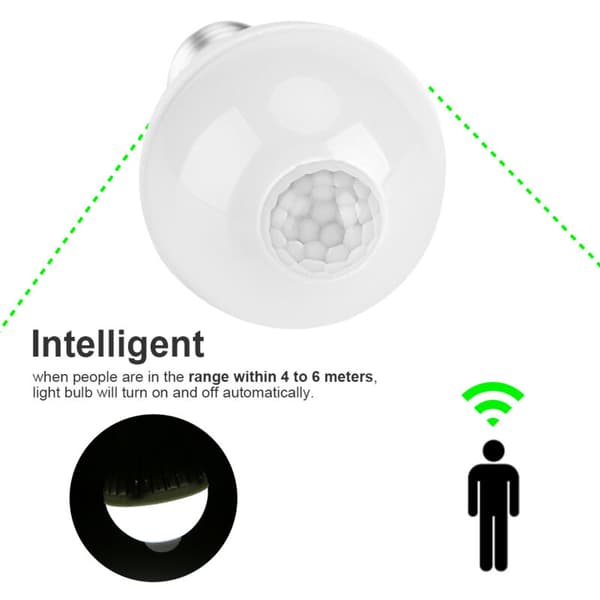 E27 Smart Deteksjon PIR Infrarød Bevegelsessensor LED Pære 5W