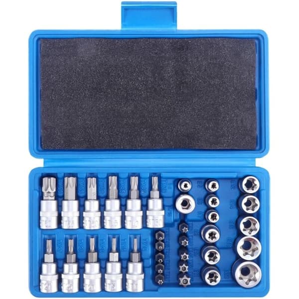 34-delars Torx Bitssats, Stjärn-Torx Bits T10-T55, Stjärn-Torx Bits, Torx Bitssats T10-T60, E Bitssats E4-E20, Inre och Yttre Torx, Torx Bitssats