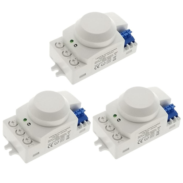 3x 5.8GHz HF-system LED-mikrovågsugn 360 graders rörelsesensor ljusbrytare kroppsrörelsedetektor