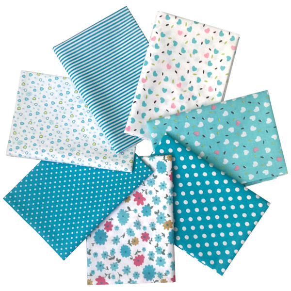 7 st 50 x 50 cm bomullstyg för lapptäcke, gör-det-själv-material, hantverk, lapptäckspaket, förskurna quiltkvadrater