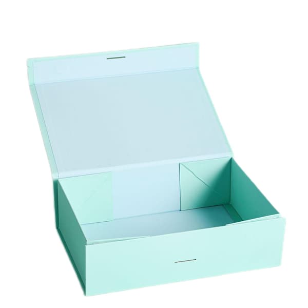 Presentförpackning med lock för presenter 26*19*8cm med band och magnetisk stängning (1-pack) (Robin Blue) Bow Solid