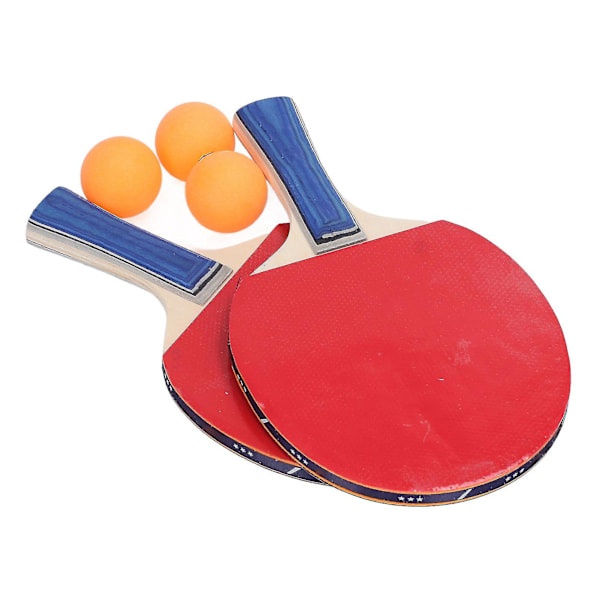 2 Rackets 3 Bollar Bordtennis Paddelboll Set Med Dubbelsidiga Pips I Handshake Ping Pong Paddelset För Inomhus- Och Utomhusspel