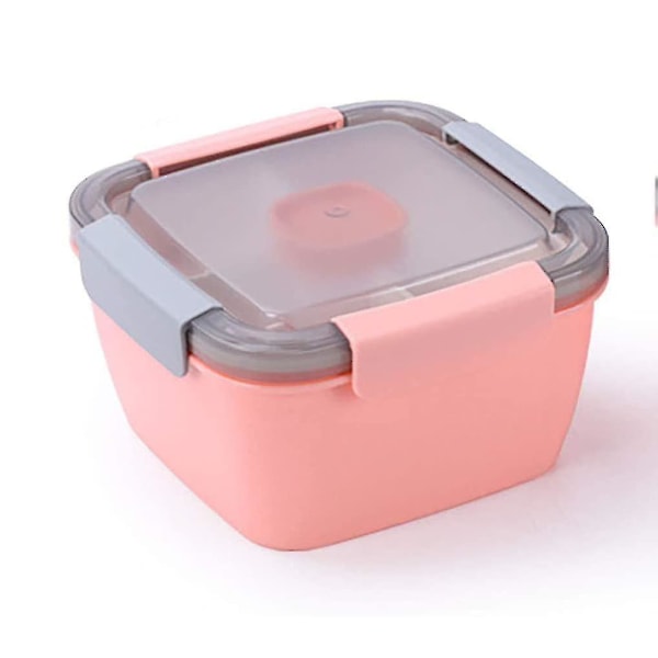 Lunsjboks Lekkasjesikker Bentoboks Salatbeholder Med Dressingbeholder 3 Rom Salatboks-til-å-gå For Salater Og Snacks, Lunsjboks Mikrobølgeovn Oppvarming