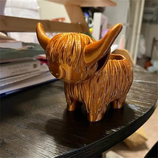 Highland Cow Planter Plant Pot - Söt Resin Succulent Blomkrukor, Roliga Planter Förvaringsbehållare för Utomhus Inomhus Bakgård