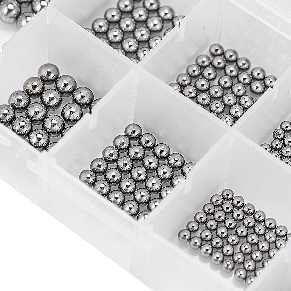 600 stk. 12 størrelser præcisionsstål kugler 1-8mm metriske cykel lejer kugler sortiment