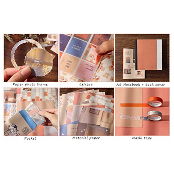 Estetiskt Scrapbooking Kit, Junk Journal Kit med Journaling/Scrapbooking Tillbehör, Present till Tonåring Barn (