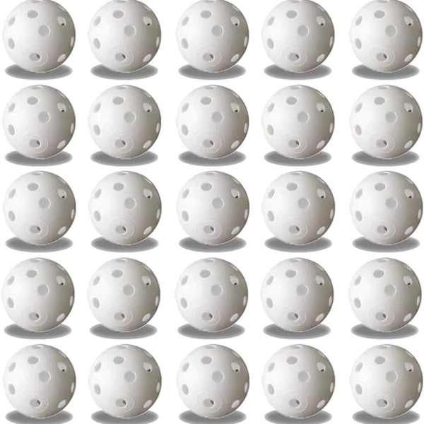 25 stk. Øvelsesgolfbolde, flyvende golfbolde, hule plastikgolfbolde, luftstrømsgolfbolde til svingtræning, driving range, hjemmebrug