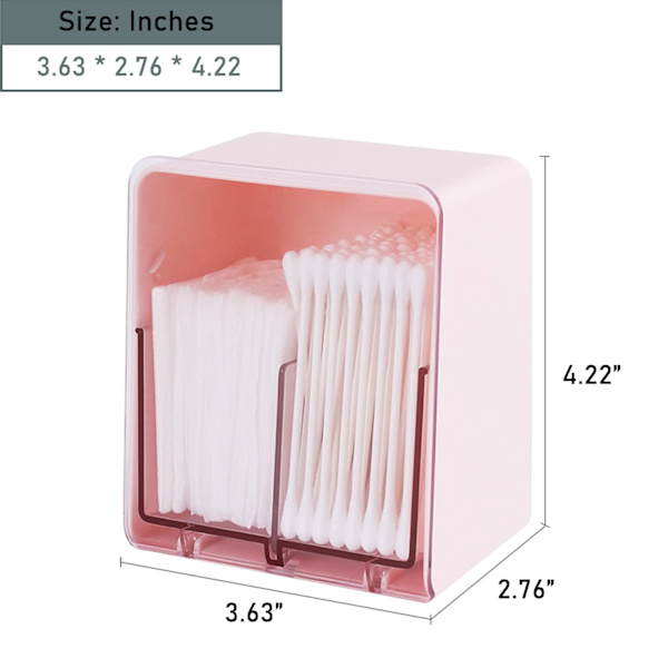 Bomuldsboldeholder Beholder til Bomuldsbolde Swabs Pads, Tandtråd, Dispenser Beholderæske med 2 Rum