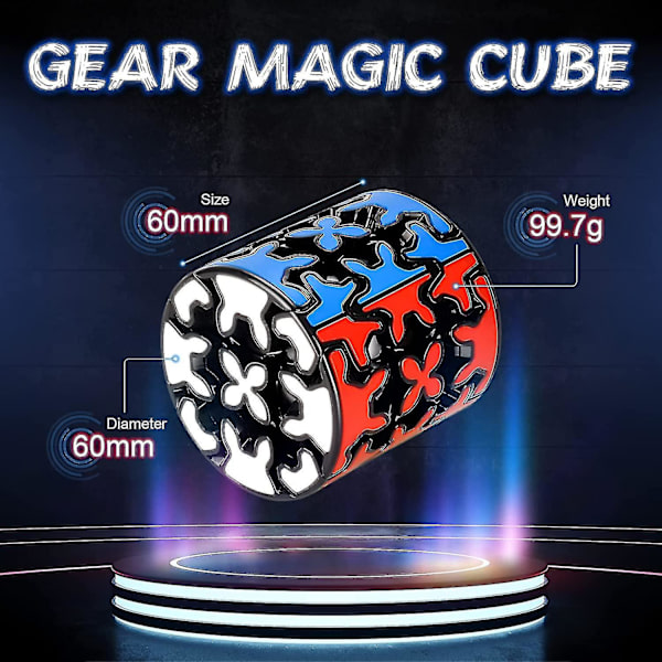 3x3 Cylinder Gear Cube 3x3x3 Cirkulär 3d Pussel Twist Hjärngymnastik Leksak Strumpa Present