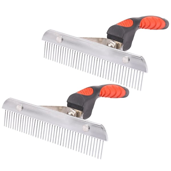 2x Pet Comb Extra-large Rake Comb Grooming Brush Deshedding Tool Beauty Comb For Large Dogs Golden