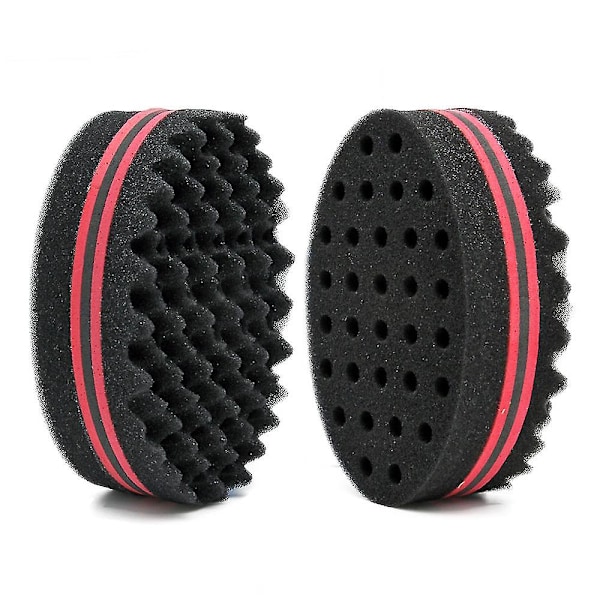 Hårsponsar, Magic Barber Twist Curl Brush Sponge (2 st, Svart)