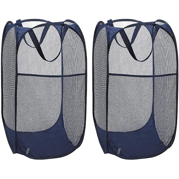 Laundry Hamper, Large 60 Liters Pop-up Laundry Hamper, Foldable Mesh Hamper With