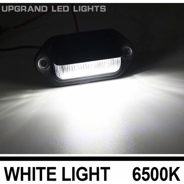 Universal 6LED LED Nummerpladelygte, Dørtrinslys til Trailer, RV, Lastbil, 2 stk.