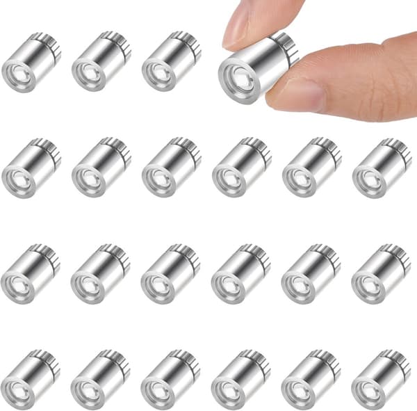 22 st. mini-LED-lampor batteridrivna, vridbara små lampor för dockskåp miniatyrpyssel DIY-dekor, vit