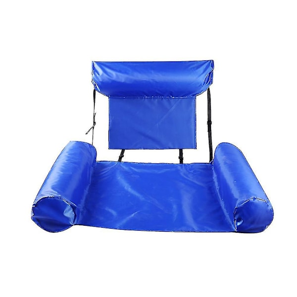 Pvc Inflatable Floating Row Foldable Swimming Pool Summer Party Beach Bed Lounger Chair Dark Blue