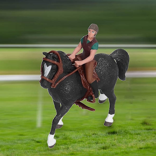 Klassisk engelsk hest og rytter legesæt, heste modeller, realistiske føl legetøj