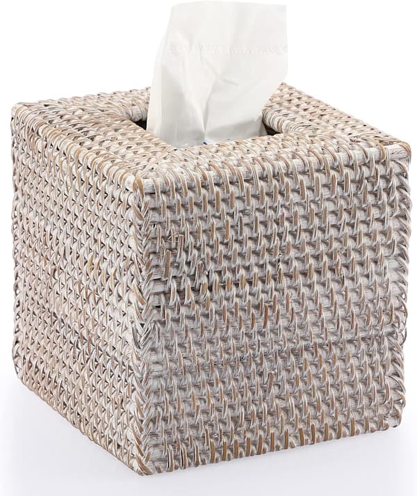 Square Tissue Holder Decoration Tissue Storage Box Cube Tissue Paper Holder Box Tissue Storage Case Dispenser Napkin Organizer