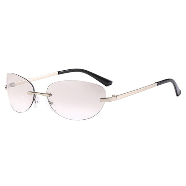 Rimless Solglasögon UV400 Glasögon för Kvinnor och Män Silver