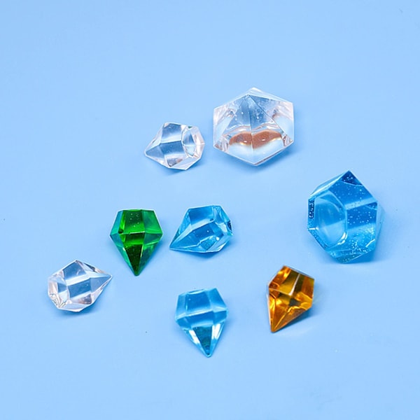 2 stk. 3D diamant ædelstens silikoneform, klar silikoneform til fremstilling af lerharpiks epoxy håndværksprojekter