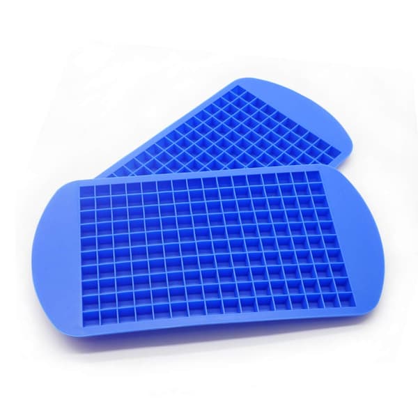 2-pack Mini Iskubbrickor - Flexibla DIY-formar BPA-fria Småhåls Silikon Iskubbricka (Blå)