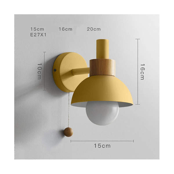 Stue Stue Ganglampe Nordisk Minimalistisk Moderne Soveværelse Sengelampe Macaron Væglampe(gul