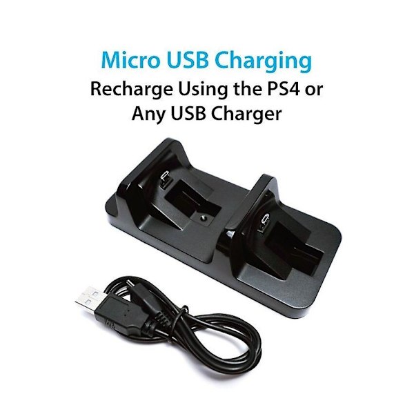Dubbel handkontroll trådlös laddningsstation för PS4 Slim/Pro Gamepad Dual USB laddningsstation för Playstation 4