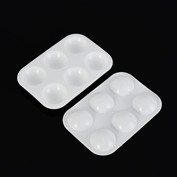 24 st plastfärgpaletter 6 rektangulära akvarellpalett målarbricka, vit