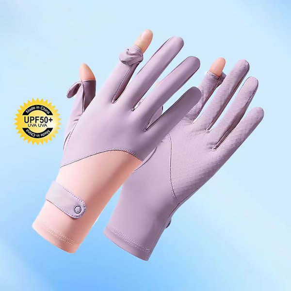 Kvinder UV Solbeskyttelse Touchscreen Handsker Fuld Finger Anti-Slip Cykelhandsker Sommer Udendørs Handsker （2stk）