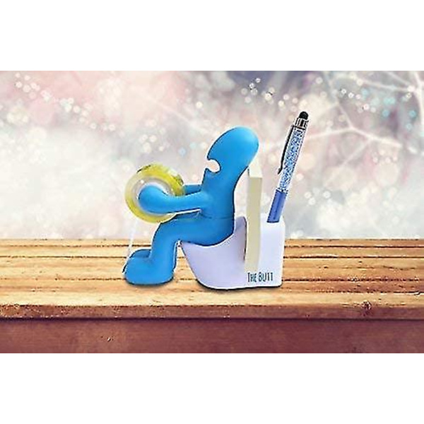 Butt Station -toimistotarvikkeet - Hauska teipinannostelija - Hauska ja siisti työpöydän lisävarustepidike, jossa on teippirulla, paperiliittimet, muistilaput ja kynä mukana