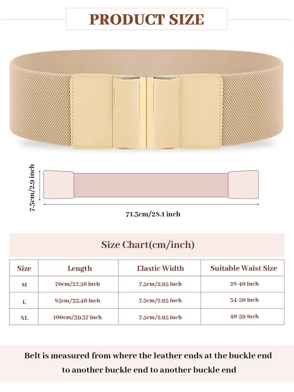 3 stk. dame bredt belte Elastisk midjebelte Stretch Kjole