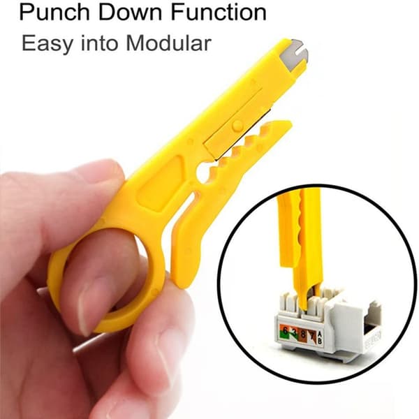 Mini Wire Stripper 1 Pakke Netværkskabel Stripper Punch Down Cutter til Netværkskabel, RJ45/Cat5/CAT-6 Datakabel