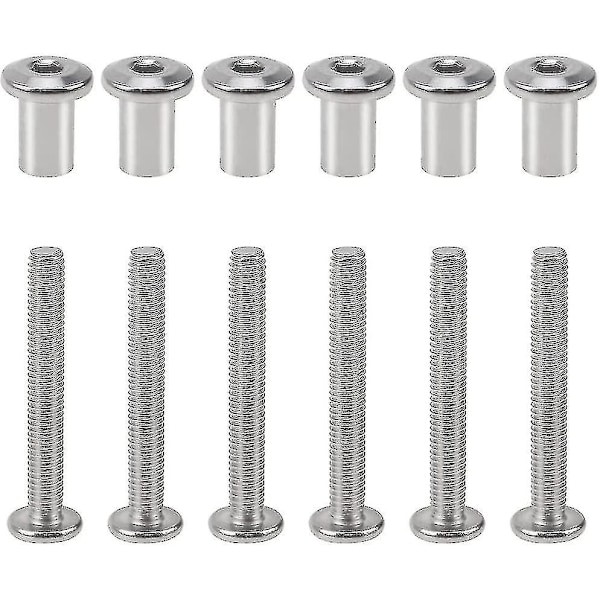 Sexkantsfästskruvar Möbelanslutningsskruvar M6 X 50mm Gängad Skåpkontakt 10st
