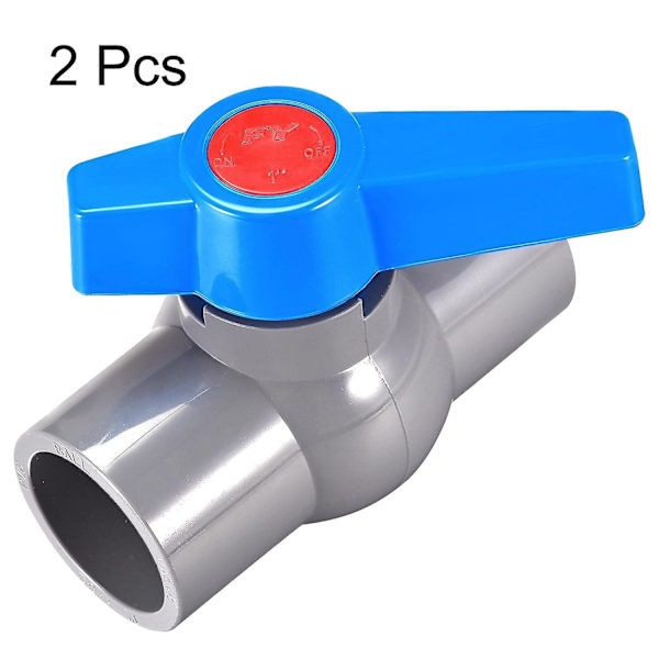 Palloventtiili, 32mm sisähalkaisija PVC-liitäntäpää sulkuventtiili akvaarioasennukseen, uppopumppu, allas, puutarhan kasteluharmaa sininen 2kpl
