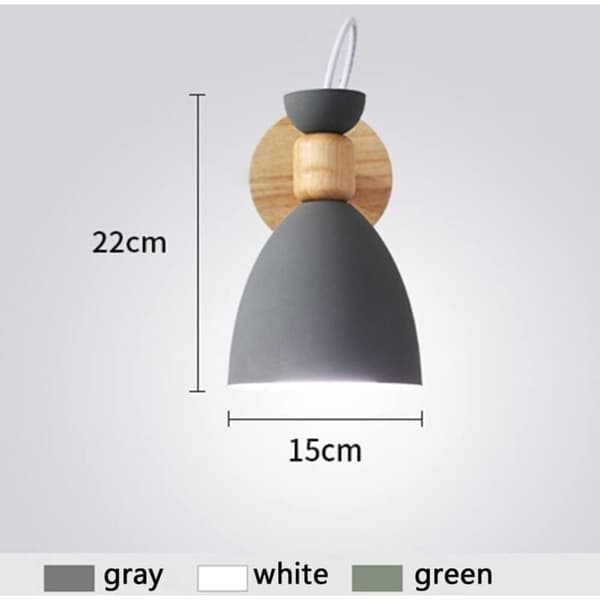 Nordisk Vägglampa E27 Sockel Grön med Järndesign för Sovrum Vardagsrum